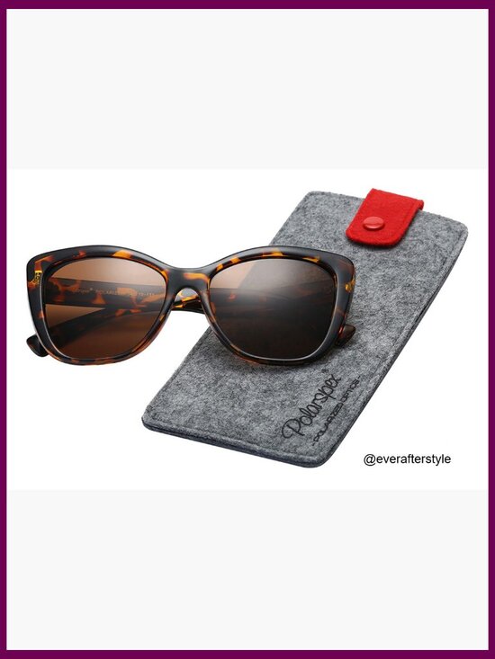 Polarized Cat Eye Sunglasses, Oversized UV400 Protection, Plastic Frame main image 4